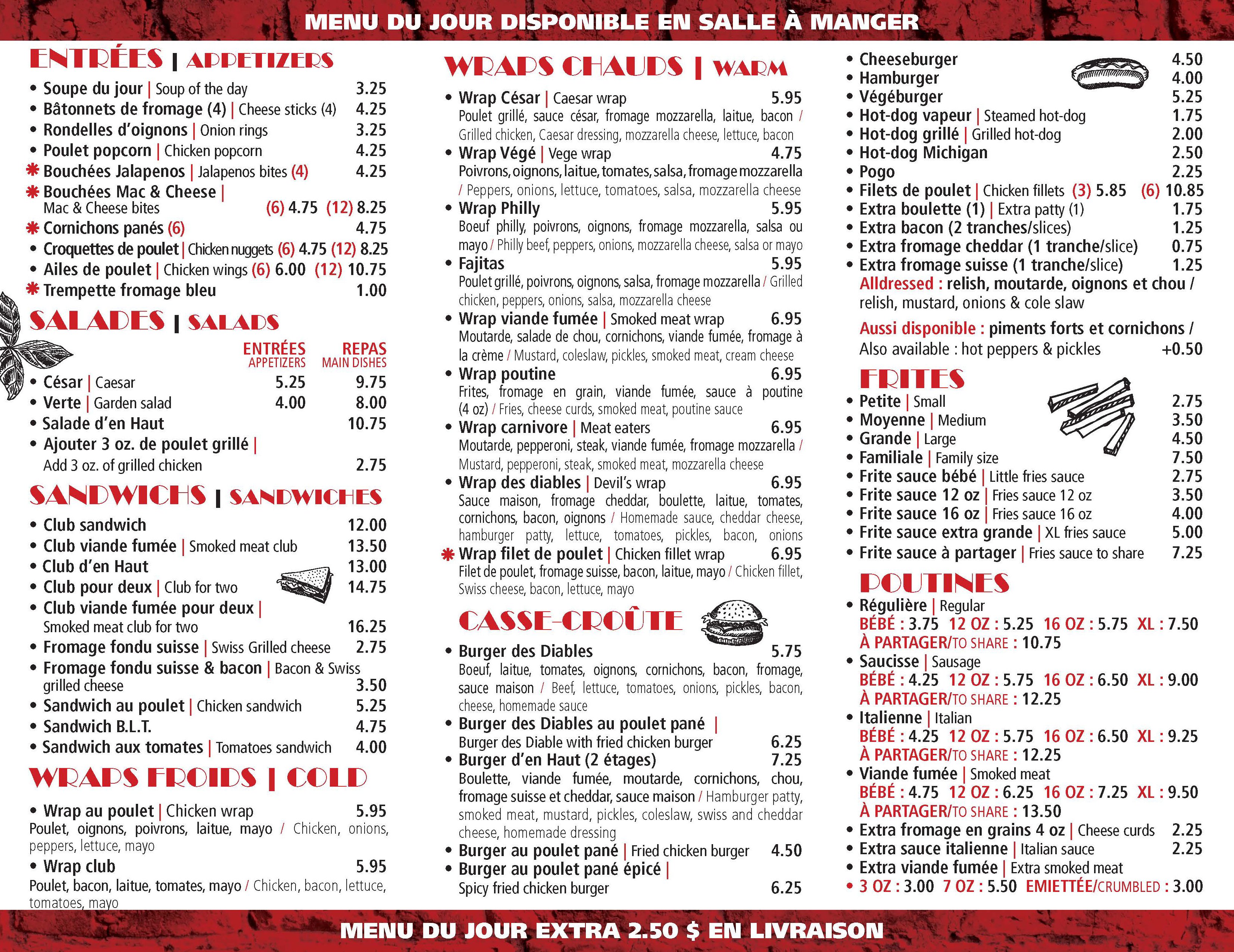 Casse Croute D En Haut Mont Tremblant Delivery Menu